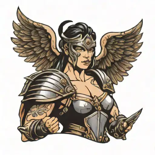 Female Gladiator With Wings