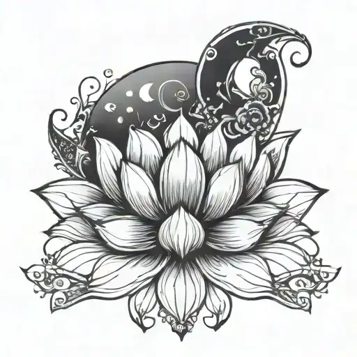 Namaste Lotus Waning Crescent Moon