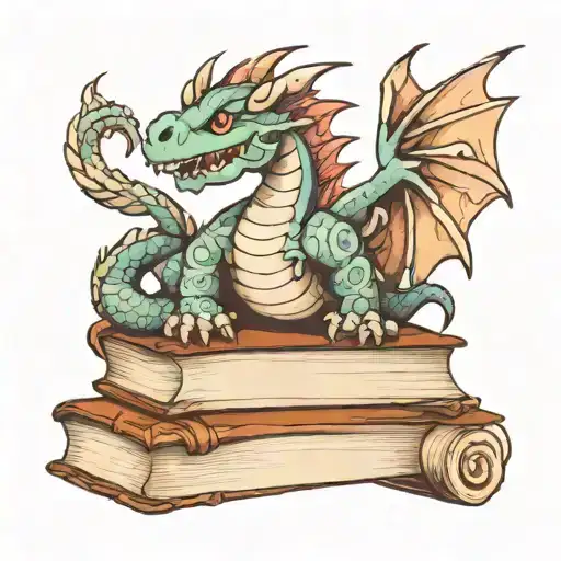 Adorable Dragon On A Stack Of Books