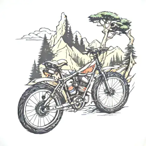 Bicicle Enduro Forest Mountain Range