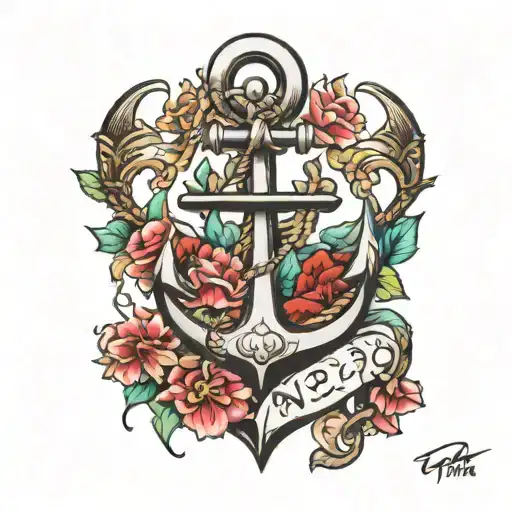 Gelicate Anchor Tattoo Design