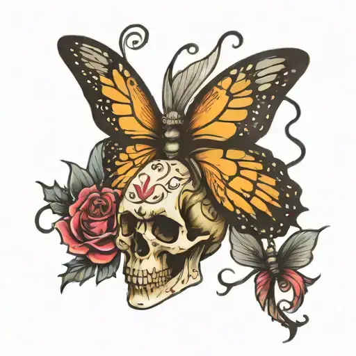 Skull Butterfly Made