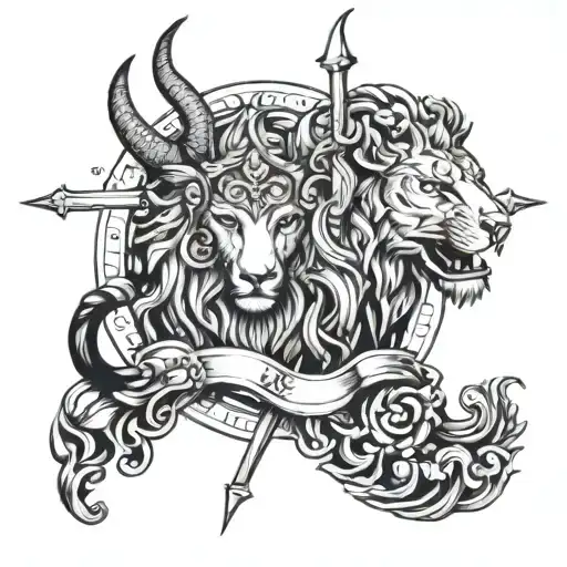 Saggitarius And Leo Zodiac Sign Tattoos For Forearm