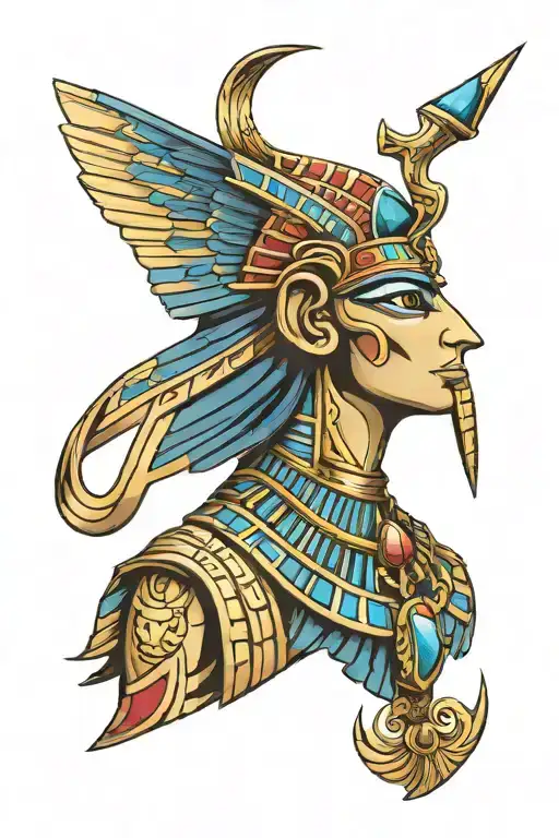 Colour Face Egyptian God Horus