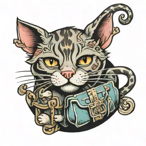 Cat With A Bag Of Cocain