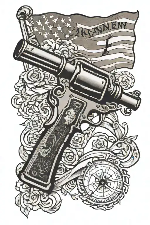 2Nd Amendment Flag Gun