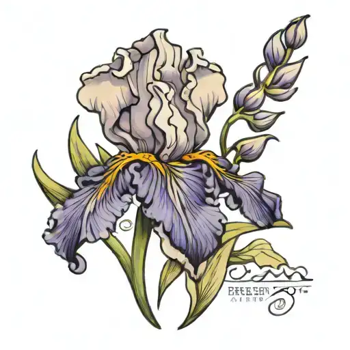 Iris Flower With A Date