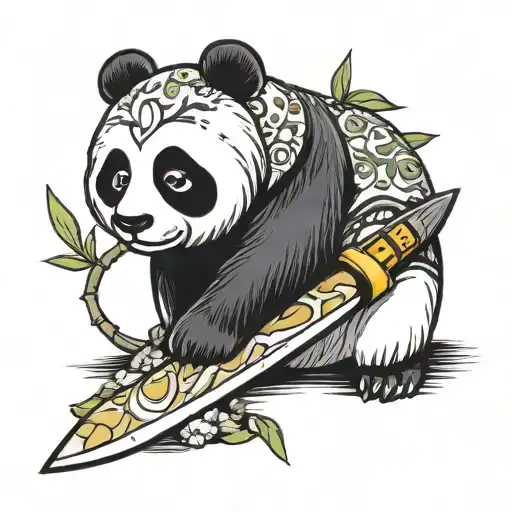 Kirby With Knife Cuts Panda Bamboo