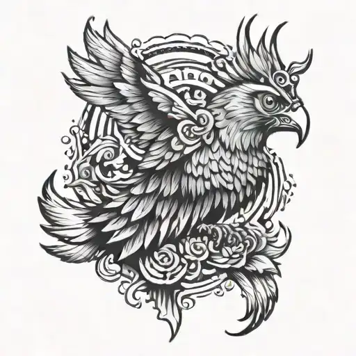 Rising Phoenix Capricon Head Surrounded