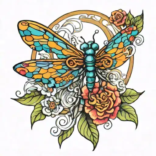 Hippie Dragonfly Peace Sign