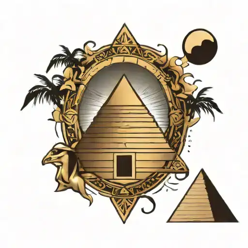 Egyptian Pyramid With Pharaoh And Eye