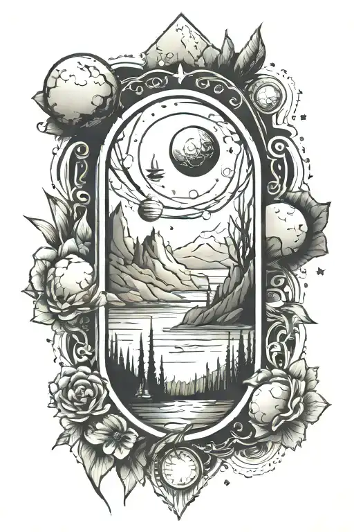 Space Landscape In Tall And Skinny Frame