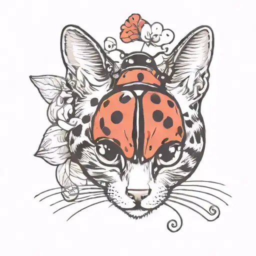 Ladybug On A Cats Nose