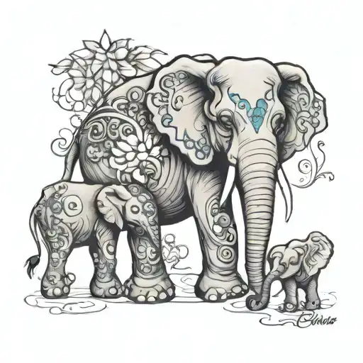 Elephant With Kids Names Incorporated