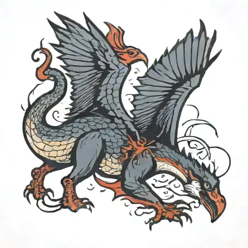 Canadian Goose Fighting A Welsh Dragon