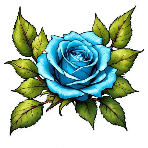 Blue Rose With An Opel Stone