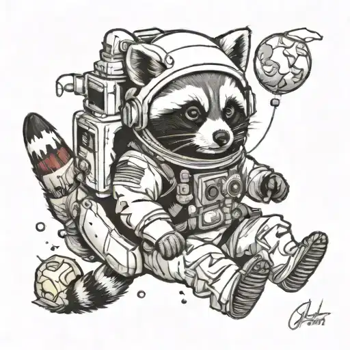 A Raccoon A Panda In An Astronaut Suit Driving A Volkswagen