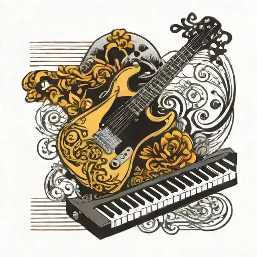 Electric Guitar Piano Keyboard