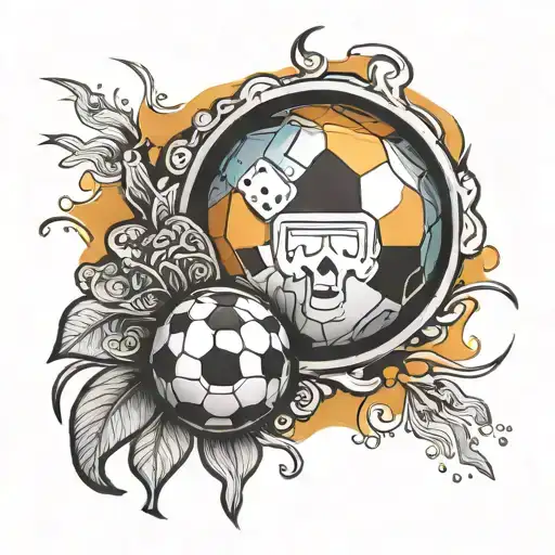 Poker Face Fotbal Ball Sunset Sky