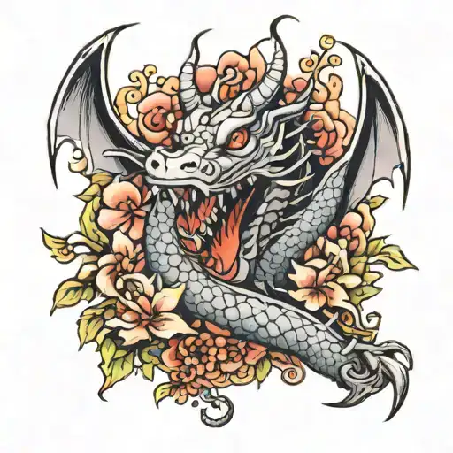 Dragon And Flowers