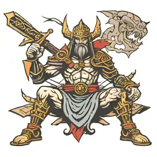 Sitting Warrior With A Sword