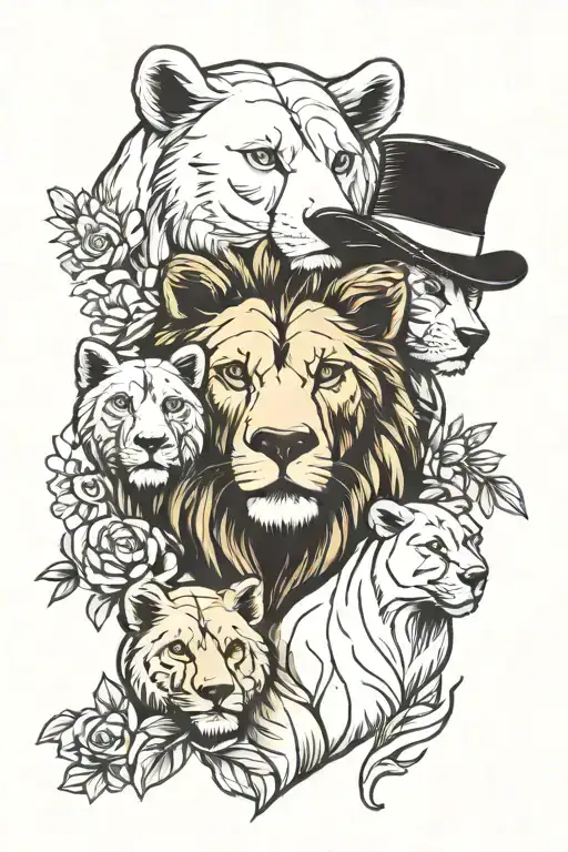 Bear Lioness Love Family