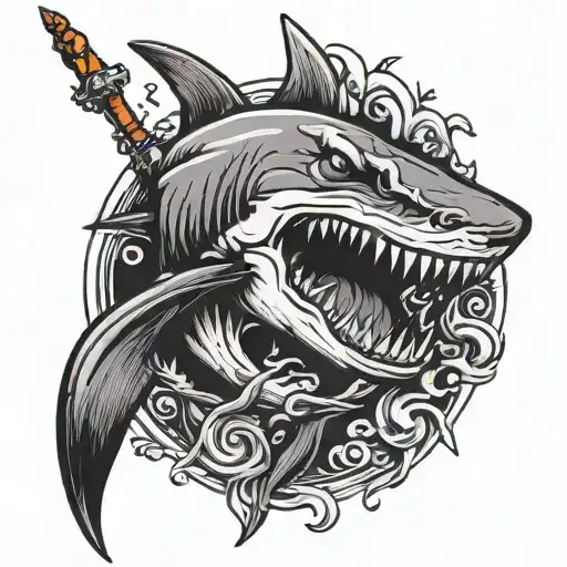 Shark Smoking Cigarette