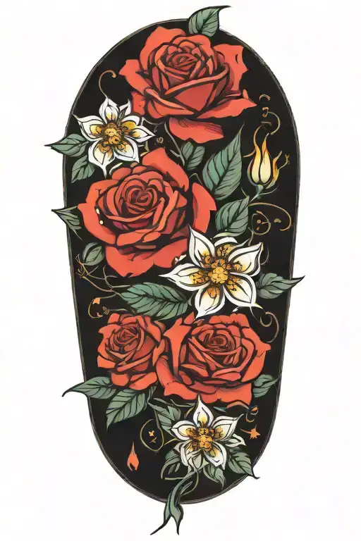 Roses And Penta Flowers