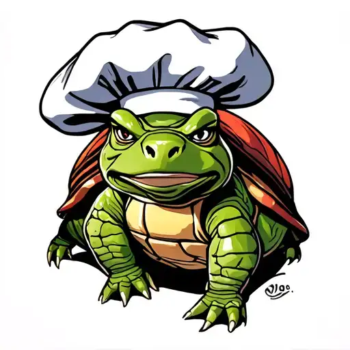 Angry Turtle With A Chef Hat