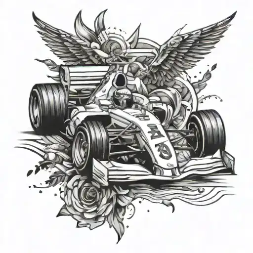 F1 Car And Cross