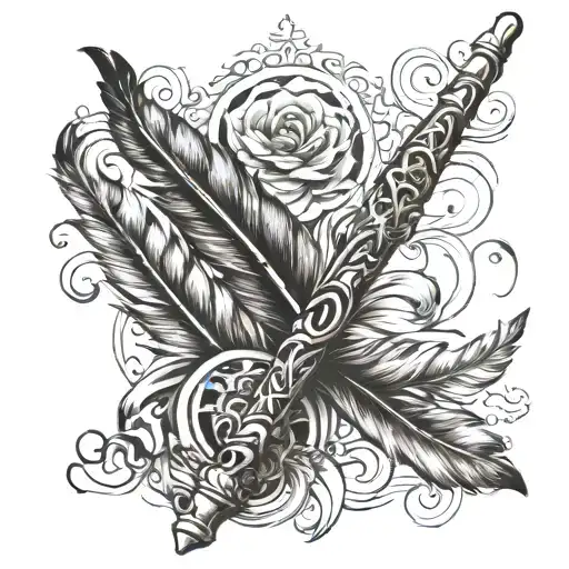 Flute With Feather At End