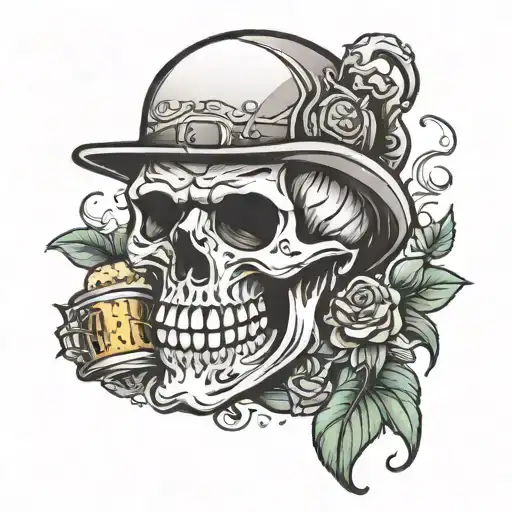 Skull Drinking Beer Mug