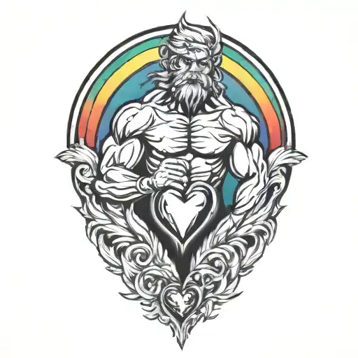 Muscles And Rainbow And Heart