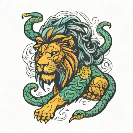Lion With Snake Brazilian Jiu Jitsu