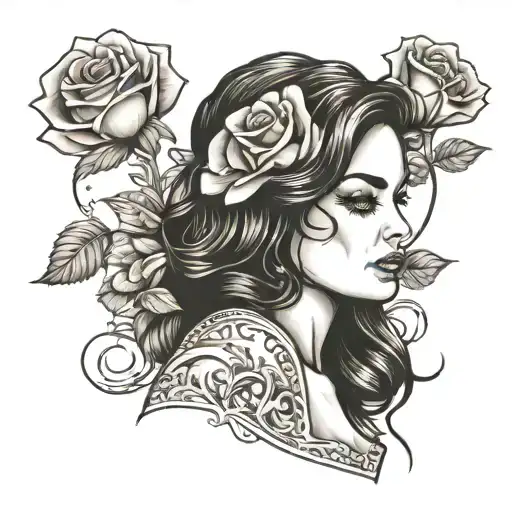 Famous Actress With A Rose In Her Hand