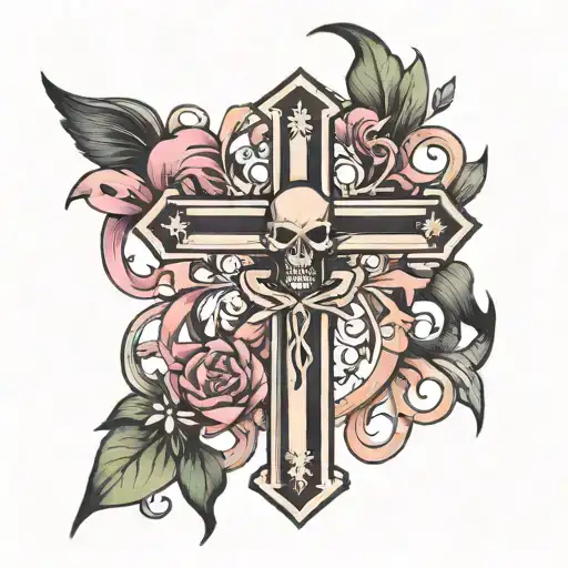 Cross And Cancer Ribbon