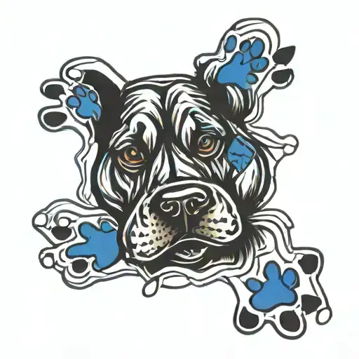 Thin Blue Line Dog Paw