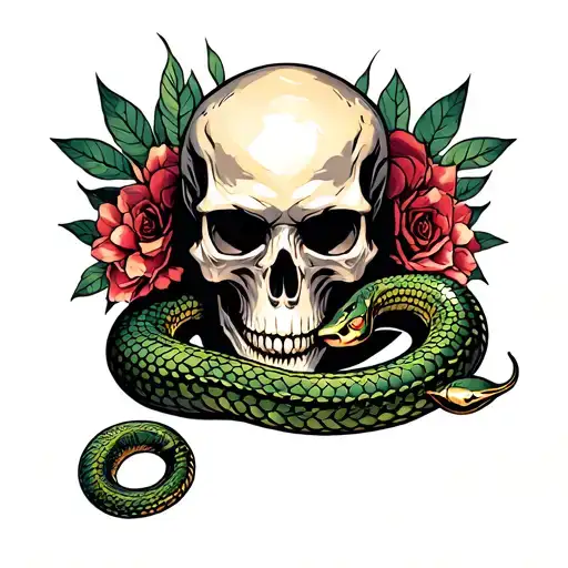 Skull And Snake Back