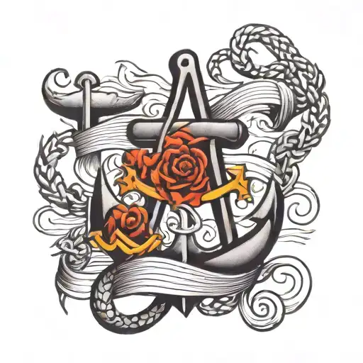 Letter T And Boat Anchor And Infinity