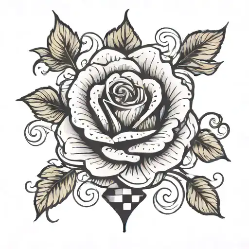 Chess Rose On A Squiggly Line Mini