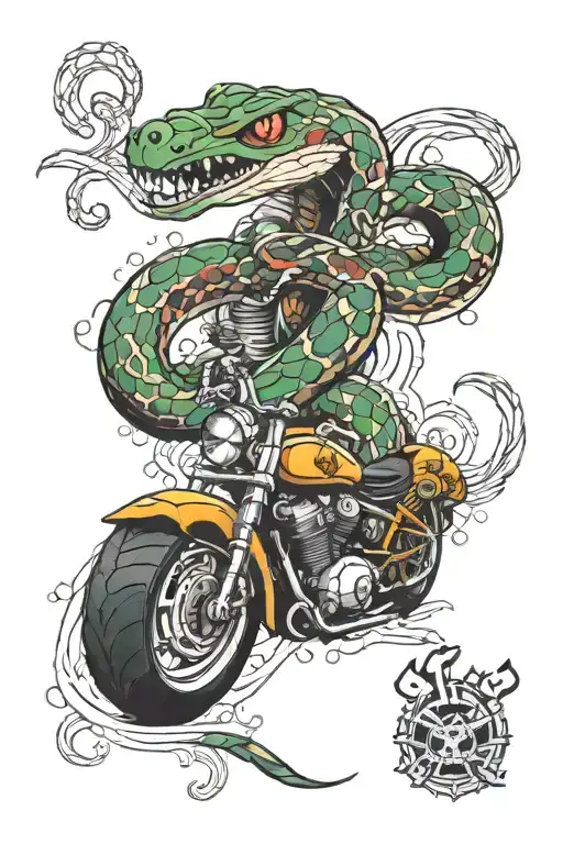 Snake And Motorcycle