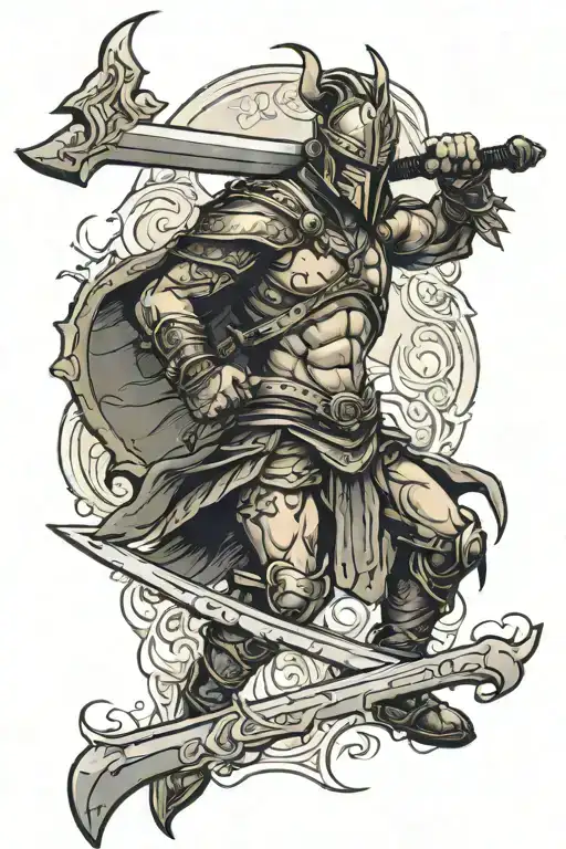 Warrior Holding A Sword