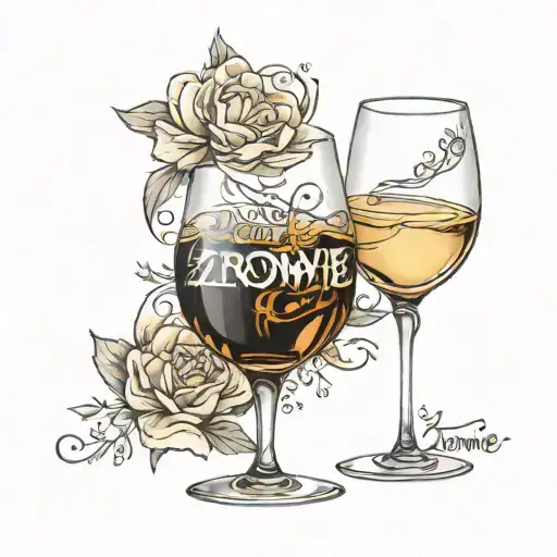 Glass Of Champagne And The Word Zdrowie