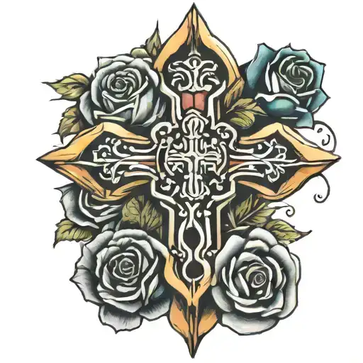 Steel And Rose Cross