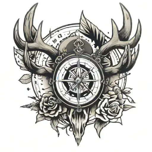 Archery Elk Skull Compass