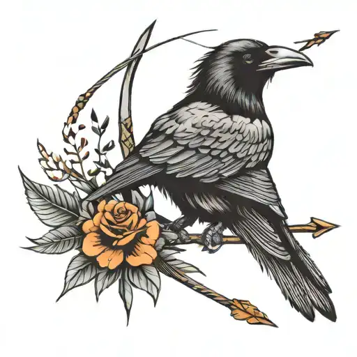 Crow Shot With An Arrow