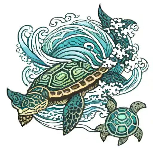 Wave And Turtle
