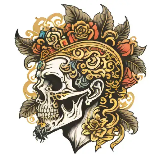 Marcus Aurelius Half Face Skull