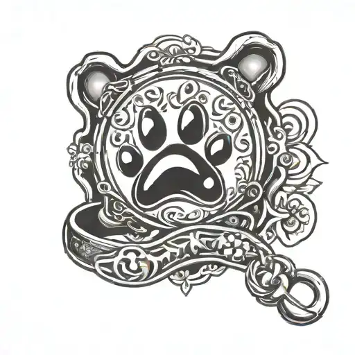 Dog Paw With Dog Collar Hanging Around