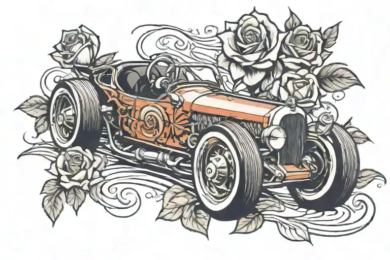 Race Car And Roses 76